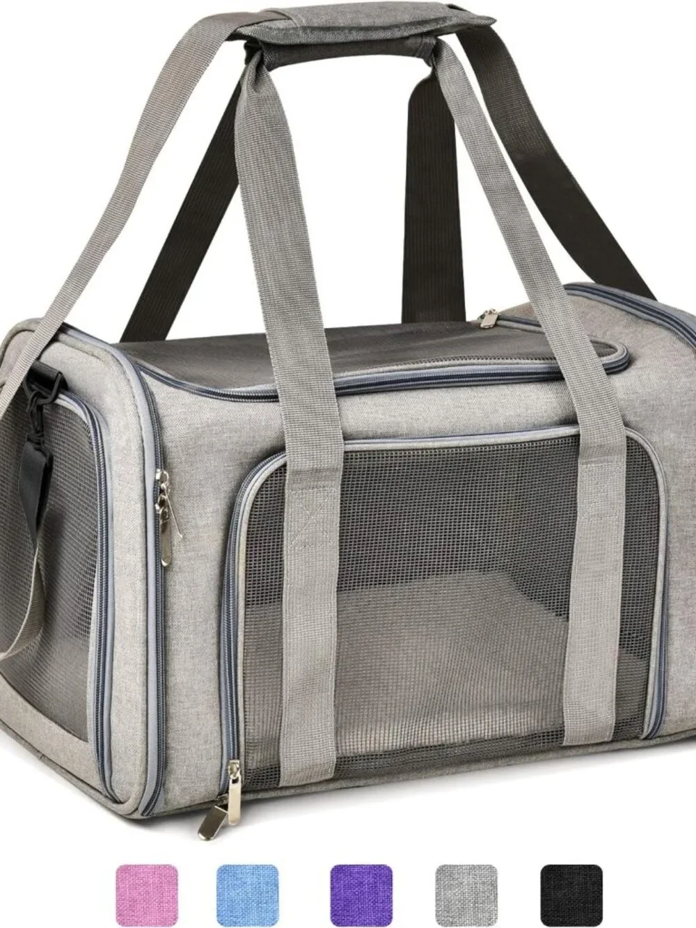 Henkelion Expandable Soft-Sided Pet Carrier for Cats & Small Dogs – Gray